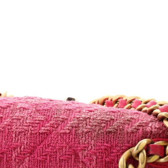 Chanel 19 Flap Bag Quilted Tweed Medium Pink - Picture 8 of 10